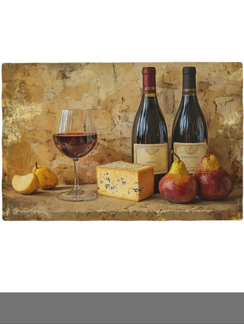 Arevigh Retro Red Wine Placemats Set 6 Washable Table Mats 12x18